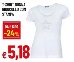 A&O T-shirt donna girocollo con stampa offerta