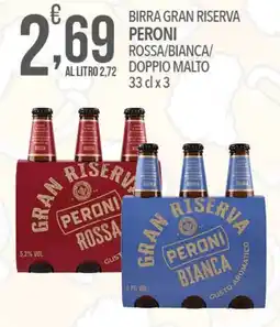 Iper Nonna Isa Birra gran riserva peroni rossa/bianca/ doppio malto offerta