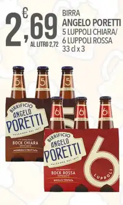 Iper Nonna Isa Birra angelo poretti 5 luppoli chiara/ 6 luppoli rossa offerta