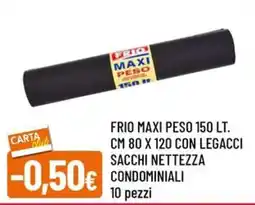 A&O Frio maxi peso 150 lt. cm 80 x 120 con legacci sacchi nettezza condominiali 10 pezzi offerta