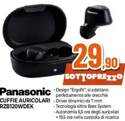 Ipercoop Panasonic CUFFIE AURICOLARI RZB120WDEK offerta