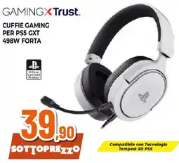 Ipercoop GAMINGX Trust CUFFIE GAMING PER PS5 GXT 498W FORTA offerta