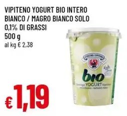 A&O Vipiteno yogurt bio intero bianco / magro bianco solo 0,1% di grassi offerta