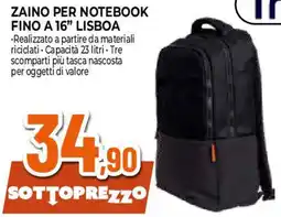 Ipercoop Trust zaino per notebook fino a 16" lisboa offerta