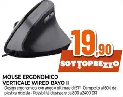 Ipercoop Mouse ergonomico verticale wired bayo II offerta