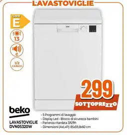 Ipercoop beko LAVASTOVIGLIE DVN05320W offerta
