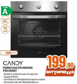 Ipercoop CANDY FORNO MULTIFUNZIONE FIDCX502IT offerta