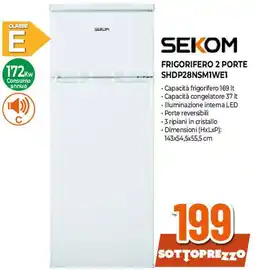 Ipercoop SEKOM FRIGORIFERO 2 PORTE SHDP28NSMIWE1 offerta