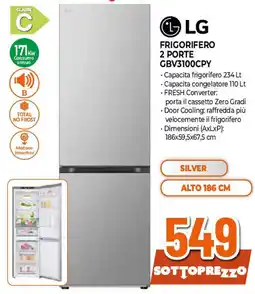 Ipercoop LG FRIGORIFERO 2 PORTE GBV3100CPY offerta