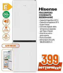Ipercoop Hisense FRIGORIFERO COMBINATO RB390N4AWE offerta