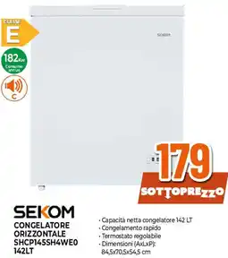 Ipercoop SEKOM CONGELATORE ORIZZONTALE SHCP145SH4WE0 142LT offerta