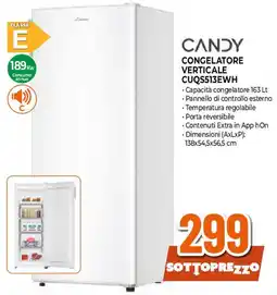 Ipercoop CANDY CONGELATORE VERTICALE CUQS513EWH offerta