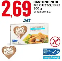 Eurospin Bastoncini di merluzzo, 10 pz AMO ESSERE offerta