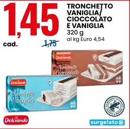 Eurospin Tronchetto vaniglia cioccolato e vaniglia Dolciando offerta