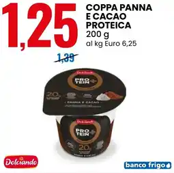 Eurospin Coppa panna e cacao proteica Dolciando offerta