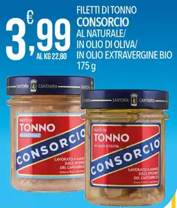 Iper Nonna Isa Filetti di tonno consorcio al naturale/ in olio di oliva/ in olio extravergine bio offerta