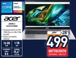 Unieuro acer ASPIRE 3 (A315-59-503M) offerta