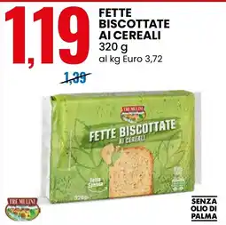 Eurospin Fette biscottate ai cereali TRE MULINI offerta