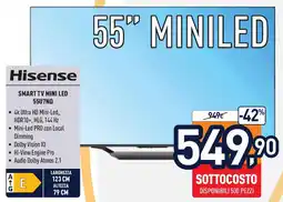 Unieuro Hisense SMART TV MINI LED 55U7NQ offerta