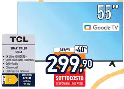 Unieuro TCL SMART TV LED 55P6K offerta