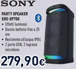 Unieuro SONY PARTY SPEAKER SRS-XP700 offerta