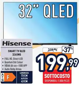 Unieuro Hisense SMART TV QLED 32A5NQ offerta