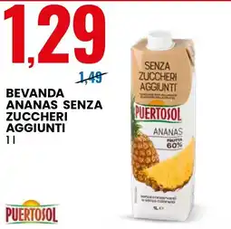 Eurospin Bevanda ananas senza zuccheri aggiunti PUERTOSOL offerta