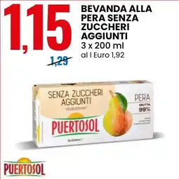 Eurospin Bevanda alla pera senza zuccheri aggiunti PUERTOSOL offerta