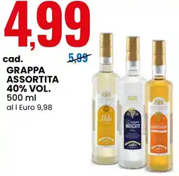 Eurospin Grappa assortita 40% vol. offerta