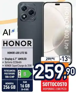 Unieuro HONOR 400 LITE 5G offerta