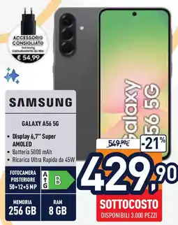 Unieuro SAMSUNG GALAXY A56 5G offerta