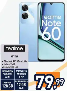 Unieuro Realme NOTE 60 offerta