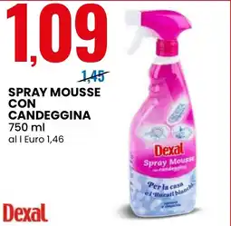 Eurospin Dexal spray mousse con candeggina offerta
