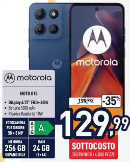 Unieuro motorola MOTO G15 offerta