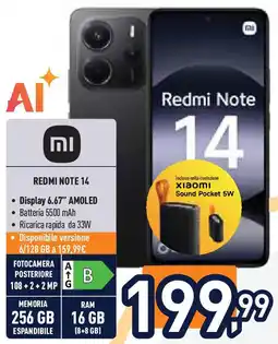 Unieuro Redmi note 14 offerta