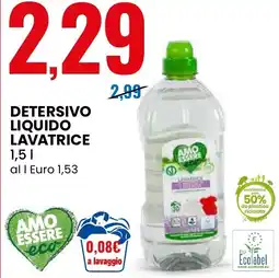 Eurospin Detersivo liquido lavatrice AMO ESSERE eco offerta
