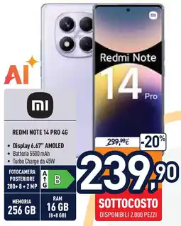 Unieuro REDMI NOTE 14 PRO 4G offerta