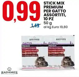 Eurospin Stick mix premium per gatto assortiti, 10 pz RADAMES offerta