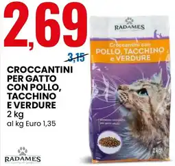 Eurospin Croccantini per gatto con pollo, tacchino e verdure RADAMES offerta