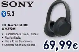 Unieuro SONY CUFFIA A PADIGLIONE WHCH720N offerta