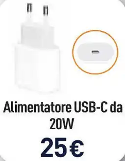 Unieuro Alimentatore USB-C da 20W offerta