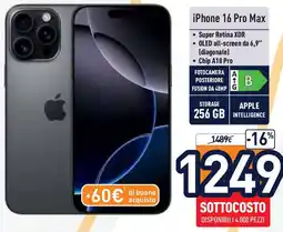 Unieuro Apple iPhone 16 Pro Max offerta