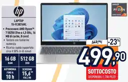 Unieuro hp LAPTOP 15-FC0076NL offerta