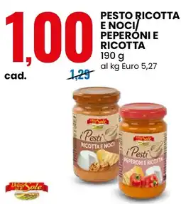 Eurospin Pesto ricotta e noci peperoni e ricotta Delizie Sole offerta