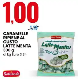 Eurospin Caramelle ripiene al gusto latte menta Dolciando offerta
