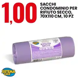 Eurospin Sacchi condominio per rifiuto secco, 70x110 cm, 10 pz SISTEMA casa offerta