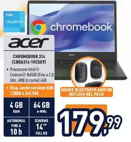 Unieuro acer CHROMEBOOK 314 (CBOA314-1HC5GY) offerta