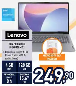 Unieuro Lenovo IDEAPAD SLIM 3 (82XB00CMIX) offerta