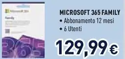 Unieuro Microsoft 365 family offerta