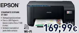 Unieuro EPSON STAMPANTE ECOTANK ET-2861 offerta